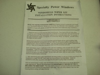 specialty power wiper kit